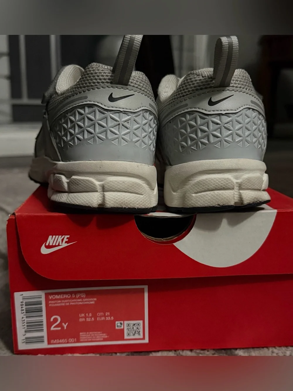 Nike Light Gray and Black Running Shoes
